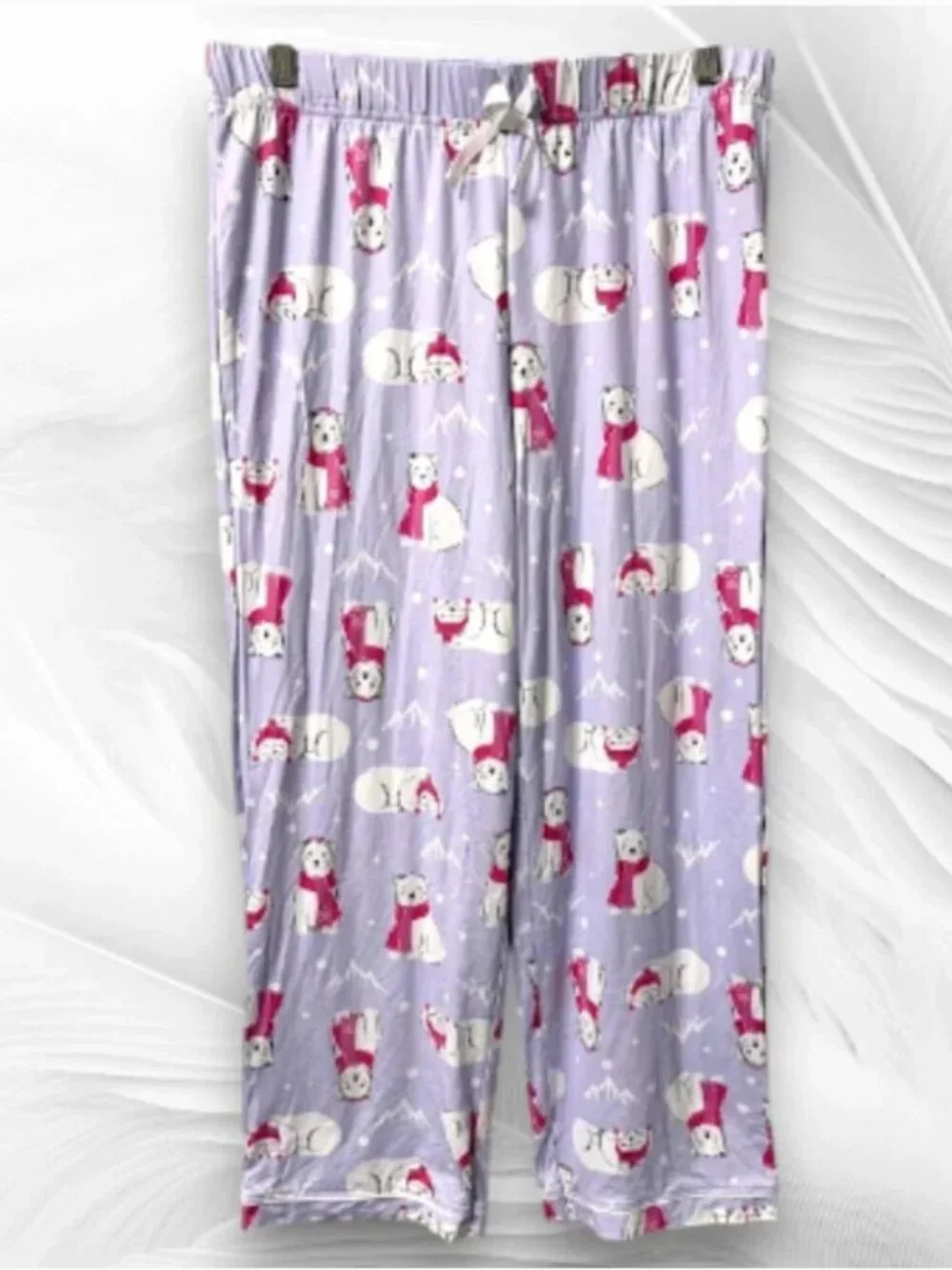 Holiday Time Girls Lavender Polar Bear Pajama Set L 10-12 Plus